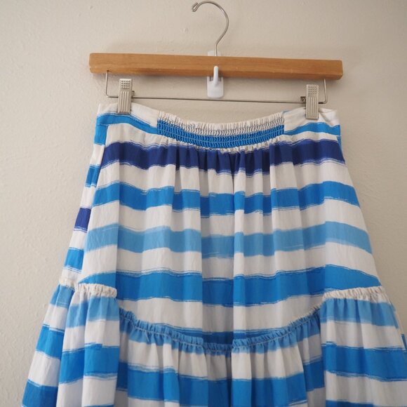 Anthropologie Maeve Blue Striped Midi Skirt sz xs - Picture 9 of 10